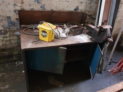 Steel Work Bench, Vice and Contents