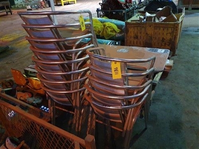 Qty of Metal Stacking Chairs + Tables - 5