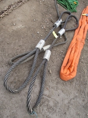 2 x 20 Ton + 1 x 15 Ton Wire Rope Slings