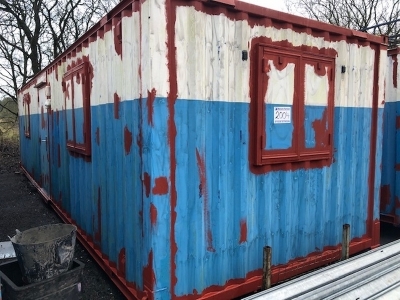 30ft x 10ft Anti Vandal Site Office c/w Sink Unit, Prepped for Painting