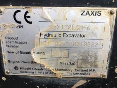 2018 Hitachi ZX130LCN-6 Excavator - 16