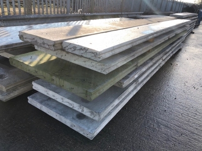 7 of Concrete Panels, 2 of 6090 x 400 x 80 mm, 6000 x 1000 x 90mm, 5910 x 2000 x 100 mm, 4620 x 1000 x 90mm, 2 of 5930 x 1000 x 90 mm