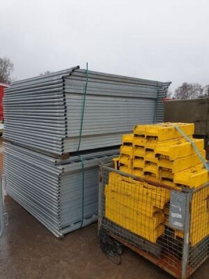Approx 50 Galvanised Fencing Panels + 1 x Stillage of Feet - 2
