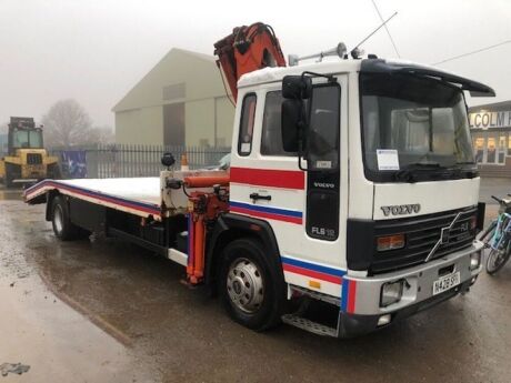 1996 Volvo FL6 12 4x2 Crane Beavertail 