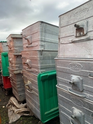 39 x Galvanised Steel Continental 1100 Litre Bins - 4