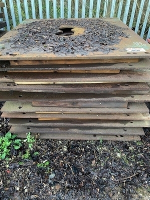 10 of 1450 x 1310 x 25mm (Approx) Steel Road Plates