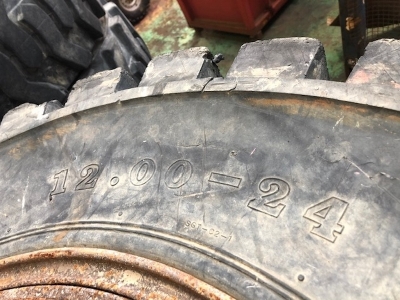 4 of 1200 x 24 Solid Tyres + Rims - 4