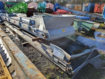 2 x Easikit Galvanised Steel Electric Driven Feed Conveyor, 1200mm Belts