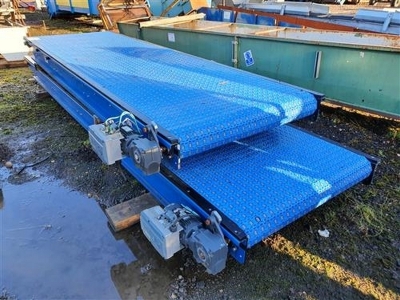 2 x Electric Driven Conveyors, 1220mm Plastic Roller Belts - 7