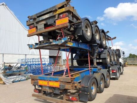 2007 Dennison Triaxle Sliding Skeletal Trailer