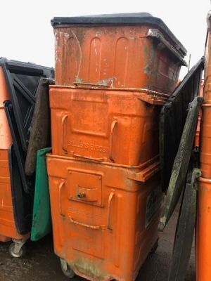 3 x Metal Commercial Wheelie Bins