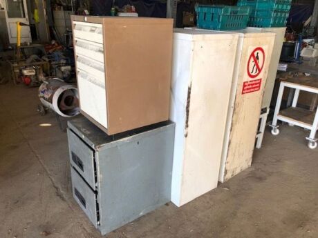 Qty of Filling Cabinets & 3 x Workshop Tables