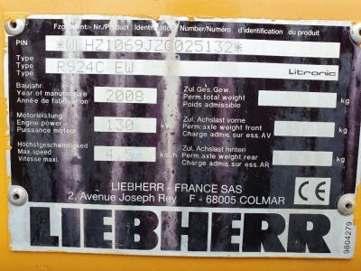 2008 Liebherr R924C EW Tracked Material Handler - 15