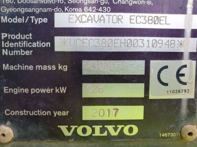 2017 Volvo EC380EL Excavator  - 21