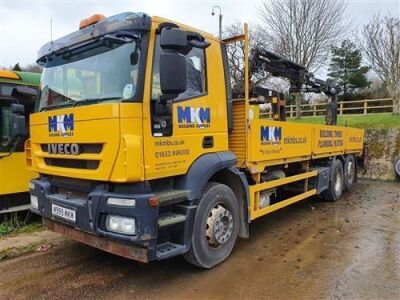 2012 Iveco Stralis 260 6x2 Rear Lift Crane Dropside Flat