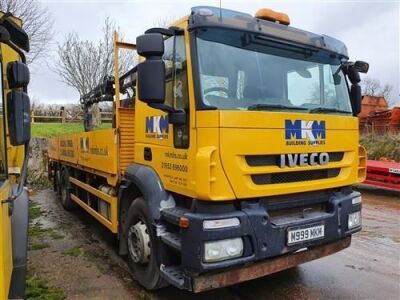 2012 Iveco Stralis 260 6x2 Rear Lift Crane Dropside Flat - 3