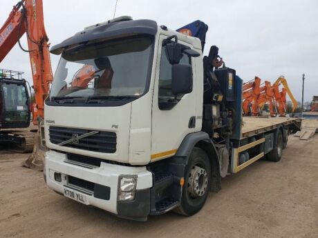 2008 Volvo FE280 6x2 Crane Cheesewedge Beavertail