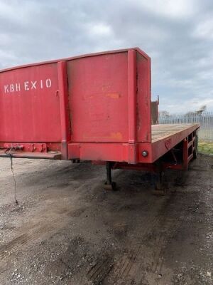 1990 Broshuis Tandem Axle Extendable Flat Trailer 