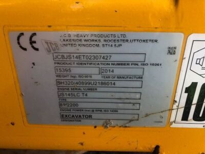 2014 JCB JS145LC Excavator - 36