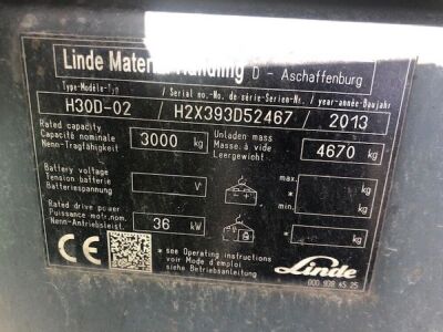 2013 Linde H30D-20 Diesel Forklift - 6