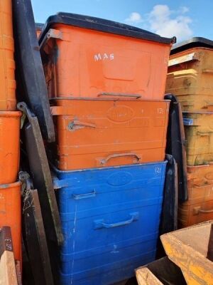 3x Metal Commercial Wheelie Bins