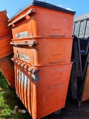 3x Metal Commercial Wheelie Bins