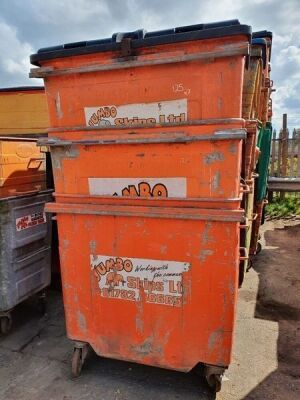 3x Metal Commercial Wheelie Bins