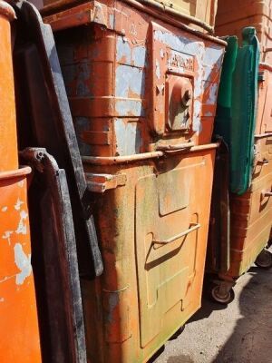 3x Metal Commercial Wheelie Bins - 3