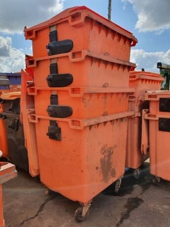 4x Metal Commercial Wheelie Bins