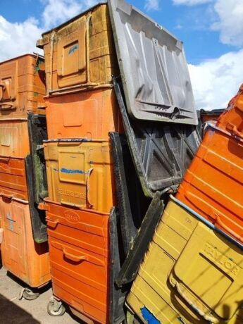 4x Metal Commercial Wheelie Bins