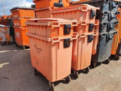 5x Plastic Commercial Wheelie Bins