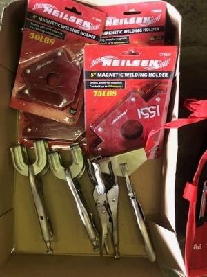 4 x Welding Clamps & 6 Welding Magnets