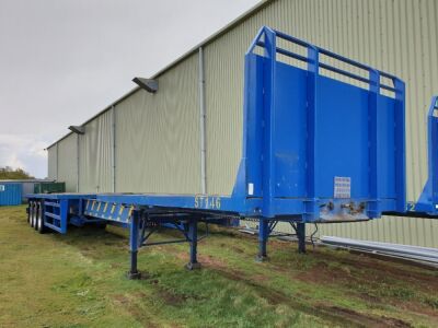 1999 Weightlifter 13.6 -19m Extendable / Steer Triaxle Flat Trailer  - 2