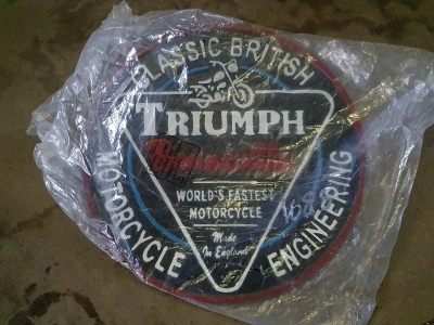 Triumph Cast Iron Sign