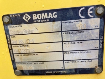 2015 Bomag BW135AD-5 Roller - 8