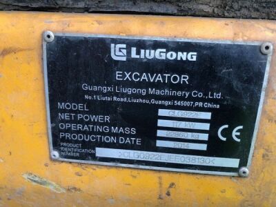 2014 Liugong CLG922E Dem Spec Excavator - 7