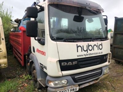 2007 DAF LF45 160 4x2 Crane Dropside  Flat  - 2