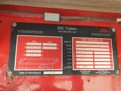 2012 SDC Triaxle Curtainside Trailer, - 5