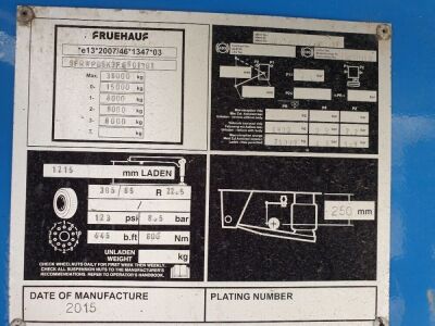2015 Fruehauf 67yrd³ Plank Side Triaxle Tipping Trailer - 5