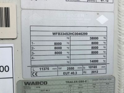 2012 Feldbinder Triaxle 40m³ 2 Pot Tanker Trailer - 4
