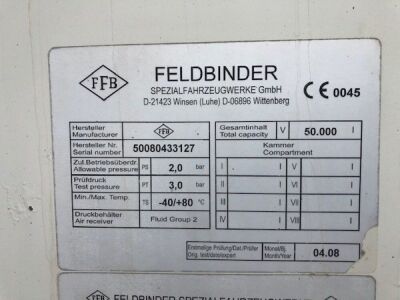 2008 Feldbinder Triaxle 50m³ 3 Pot Tanker Trailer - 2