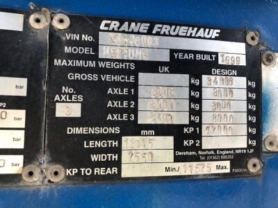 1999 Crane Fruehauf/Neptune Triaxle Tipping Tank - 14