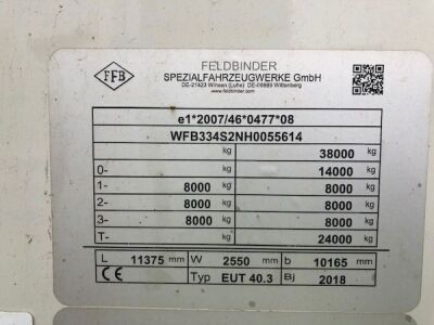 2018 Feldbinder Triaxle 40m³ 2 Pot Powder Tanker - 12