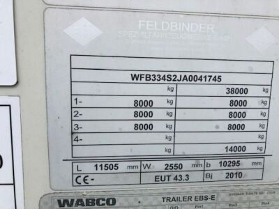 2010 Feldbinder Triaxle 43m³ 3 Pot Powder Tanker - 7