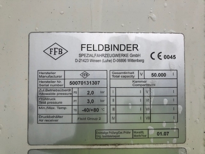 2007 Feldbinder 50m³ 3 Pot Belly Triaxle Tanker Trailer - 3