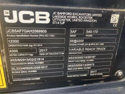 2017 JCB 540-170 Hi Viz Telehandler - 10